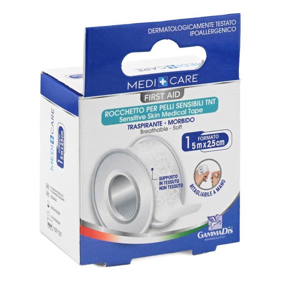 Gammadis Farmaceutici Medicare - Cerotto in Rocchetto per Pelli Sensibili 5m x 2,5cm 1 pezzo Gammadis Farmaceutici Medicare - Cerotto in Rocchetto per Pelli Sensibili 5m x 2,5cm 1 pezzo