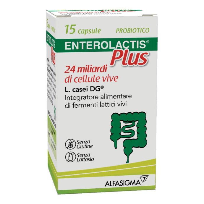 Enterolactis Plus integratore di fermenti lattici per l'equilibrio della flora batterica intestinale 15 capsule Enterolactis Plus integratore di fermenti lattici per l'equilibrio della flora batterica intestinale 15 capsule