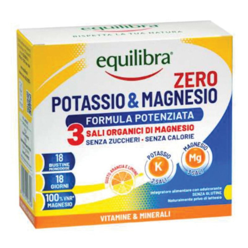 Potassio e Magnesio Zero3 Integratore di Sali Minerali Zero Zuccheri per Reintegro Idrico 18 Bustine Potassio e Magnesio Zero3 Integratore di Sali Minerali Zero Zuccheri per Reintegro Idrico 18 Bustine
