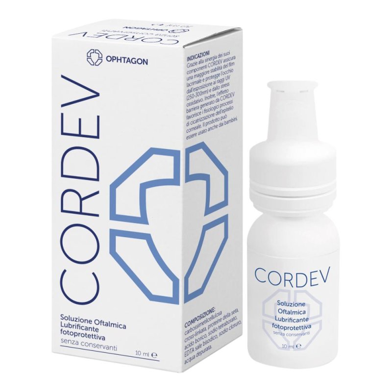 Cordev Soluzione oftalmica lubrificante fotoprotettiva riparatrice 10 ml Cordev Soluzione oftalmica lubrificante fotoprotettiva riparatrice 10 ml