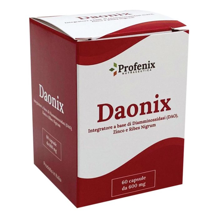 Daonix &ndash; integratore per il controllo dell&rsquo;intolleranza all&rsquo;istamina 60 capsule 600mg