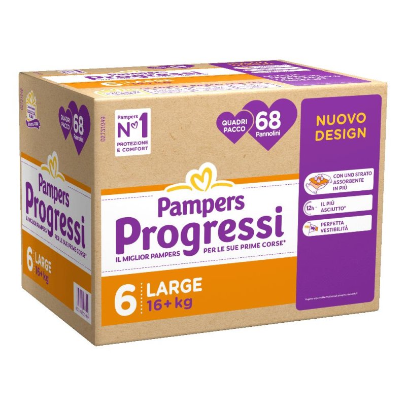 Quadri Prog XL 68 pezzi - pannolini per bambini formato XL