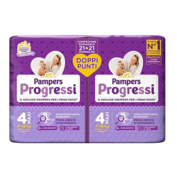 Fater Pampers Progressi Pannolino Maxi Pacco Doppio 42 Pezzi