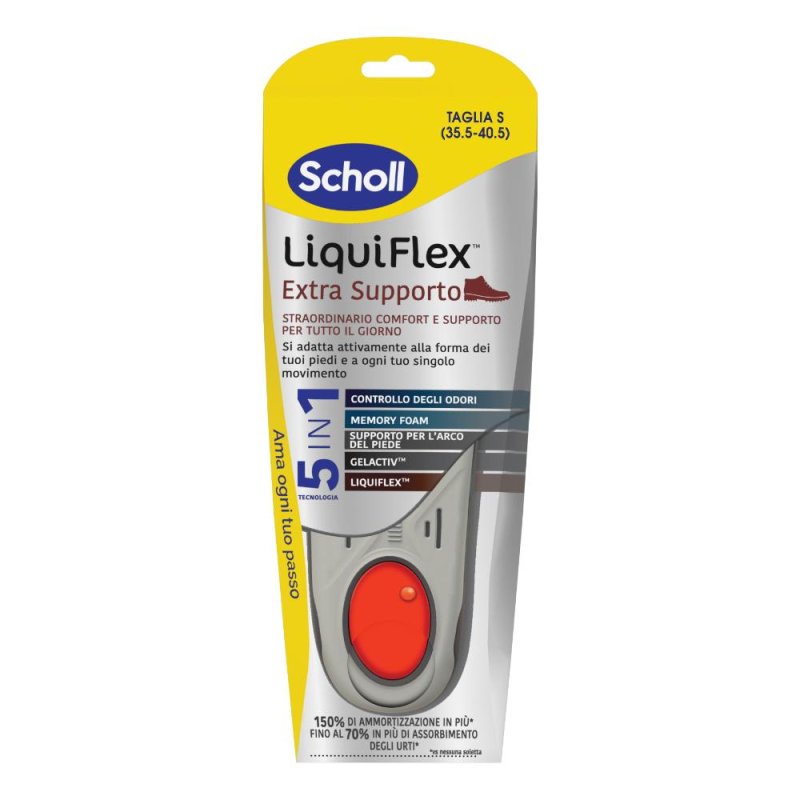 Scholl Liquiflex Extra Support Solette Plantari Ammortizzanti Antishock per Dolore ai Piedi e Tallonite Scholl Liquiflex Extra Support Solette Plantari Ammortizzanti Antishock per Dolore ai Piedi e Tallonite