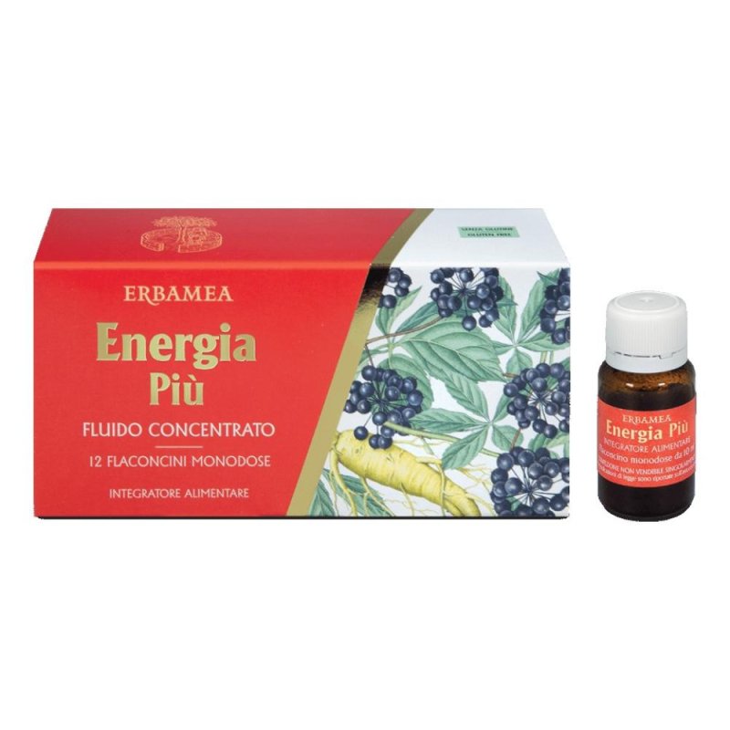 EBM Energia Pi&ugrave; Integratore Tonico 12 Fiale da 10 Millilitri con Estratto di the Verde and Vitamine per Stanchezza Fisica e Mentale