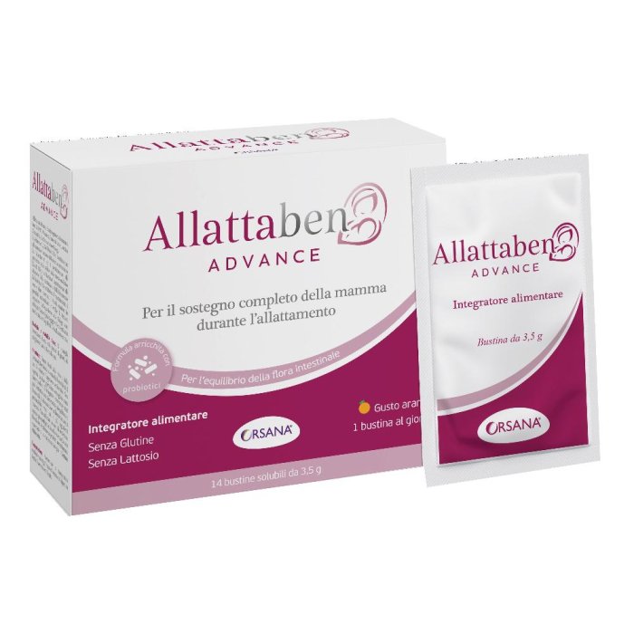Allattaben Advance Integratore Alimentare per l'Allattamento, 14bustine Allattaben Advance Integratore Alimentare per l'Allattamento, 14bustine
