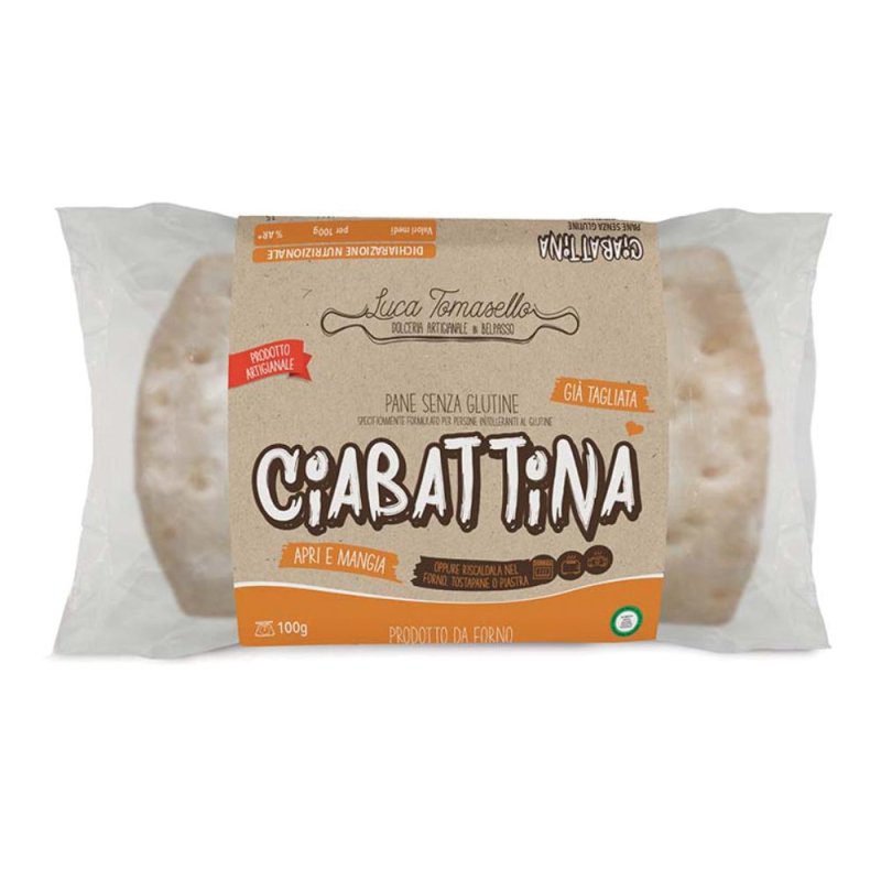 Ciabattina pane senza glutine Luca Tomasello 100 g Ciabattina pane senza glutine Luca Tomasello 100 g