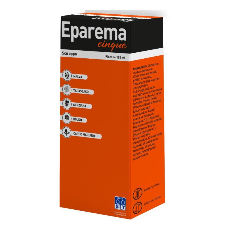 Eparema Cinque Sciroppo 180 Grammi Integratore Digestivo per Fegato e Intestino Eparema Cinque Sciroppo 180 Grammi Integratore Digestivo per Fegato e Intestino