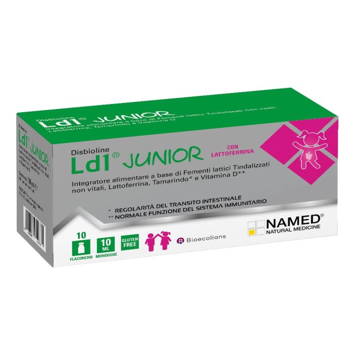 Disbioline Junior LD1 Named Integratore Fermenti Lattici per Bambini 10 Flaconi da 10 Millilitri