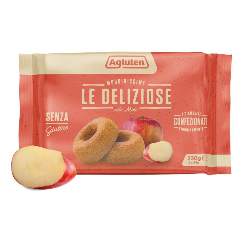 Agluten Le Deliziose Alle Mele Ciambelle 4x55g Agluten Le Deliziose Alle Mele Ciambelle 4x55g