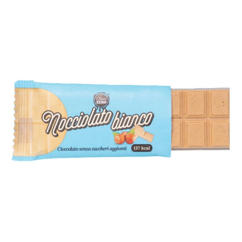 Choco Zero Tavoletta al Cioccolato Bianco con Nocciole Senza Zuccheri Aggiunti 25 grammi Choco Zero Tavoletta al Cioccolato Bianco con Nocciole Senza Zuccheri Aggiunti 25 grammi
