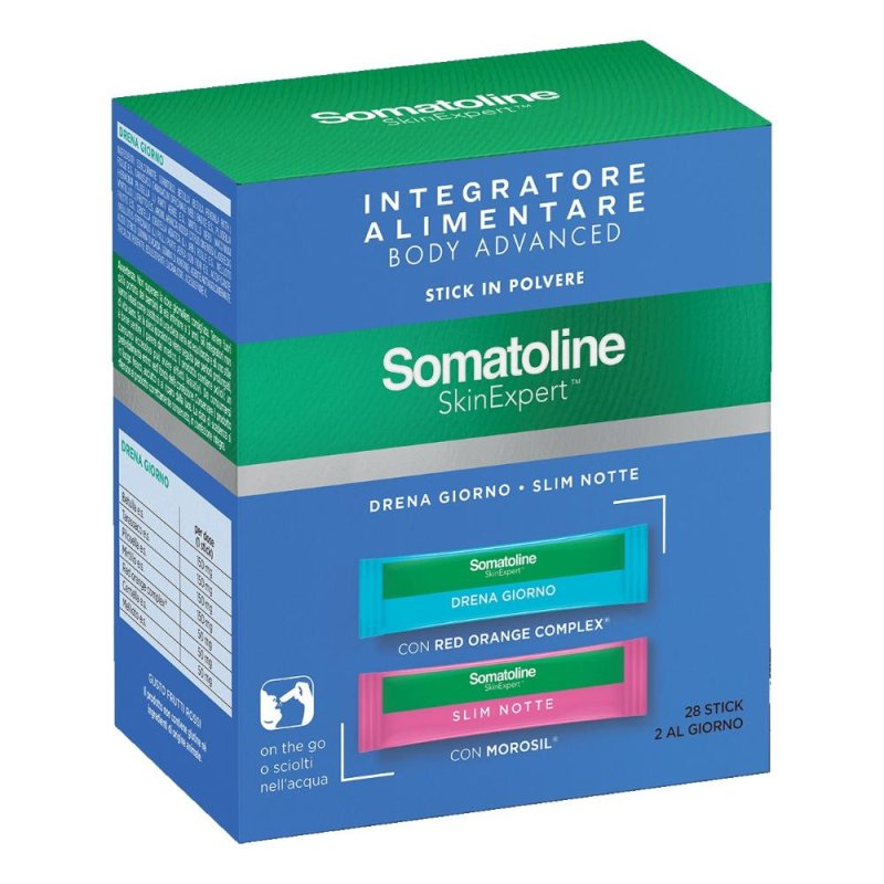 Somatoline Body Advanced Integratore drenante e dimagrante giorno e notte 28 stick