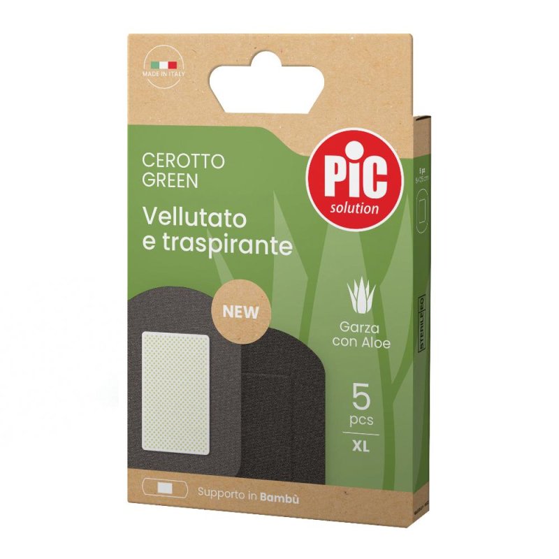 Pic Green - Cerotto Vellutato e Traspirante Garza con Aloe Vera 5 cerotti XL Pic Green - Cerotto Vellutato e Traspirante Garza con Aloe Vera 5 cerotti XL