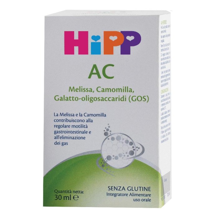 HiPP AC Integratore Alimentare 30 ml - Melissa, Camomilla e Galatto-Oligosaccaridi per il Benessere Intestinale HiPP AC Integratore Alimentare 30 ml - Melissa, Camomilla e Galatto-Oligosaccaridi per il Benessere Intestinale