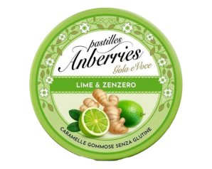 Anberries Gola e Voce Pastiglie Gommose Lime e Zenzero, 50g