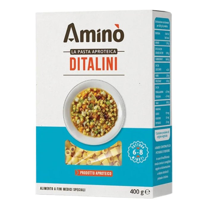 Aminò Ditalini Alimento Medico Speciale per la Gestione Dietetica delle Insufficienze Renali 400 gr Aminò Ditalini Alimento Medico Speciale per la Gestione Dietetica delle Insufficienze Renali 400 gr
