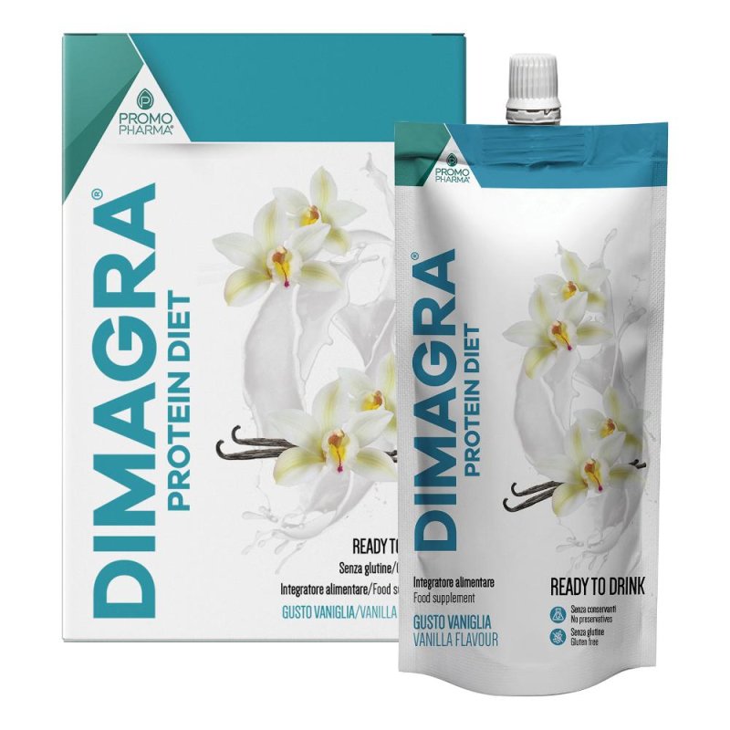 Dimagra Diet Protein Vaniglia 7 Bustine &ndash; Preparato Iperproteico Sostitutivo del Pasto per la Dieta