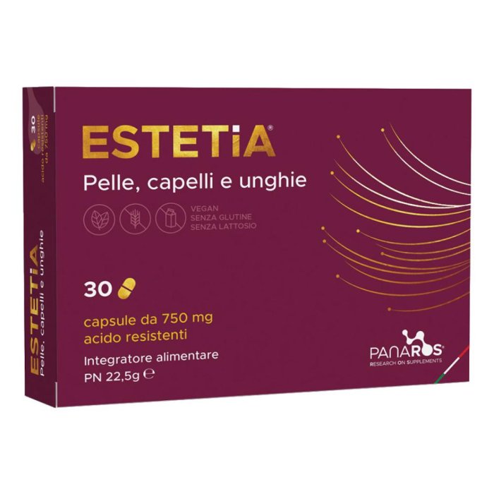 Estetia P Panaros Integratore Alimentare per Pelle Capelli e Unghie 30 Capsule Estetia P Panaros Integratore Alimentare per Pelle Capelli e Unghie 30 Capsule