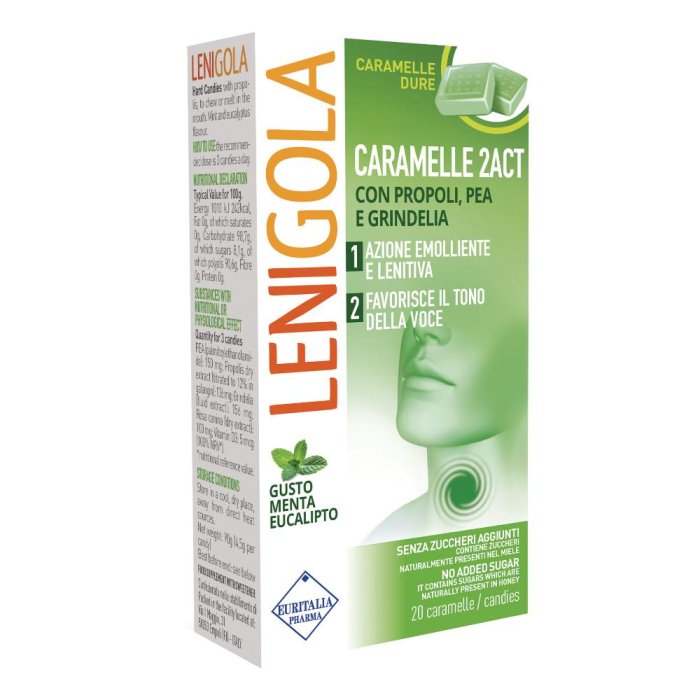 Lenigola 2Act Menta/Eucalipto 20 Caramelle Dure Lenigola 2Act Menta/Eucalipto 20 Caramelle Dure