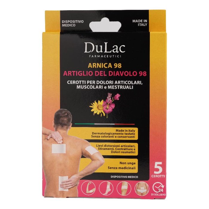 Dulac Arnica 98 Cerotti 5 Pezzi per Dolori Muscolari e Articolari, Contusioni e Traumi, Sollievo Rapido e Mirato Dulac Arnica 98 Cerotti 5 Pezzi per Dolori Muscolari e Articolari, Contusioni e Traumi, Sollievo Rapido e Mirato