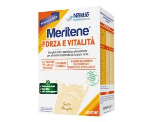 Meritene Forza & Vitalità - Alimento con Proteine Vitamine e Minerali gusto Vaniglia, 5 bustine