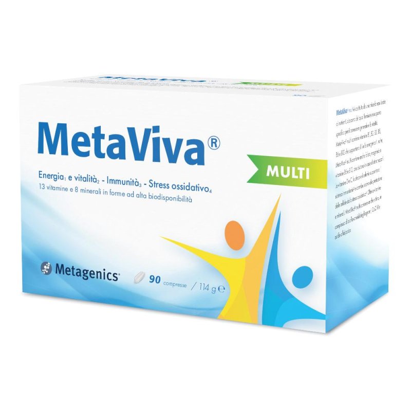 Metaviva Multi 90 Compresse Integratore Multivitaminico e Multiminerale per Energia e Benessere Quotidiano Metaviva Multi 90 Compresse Integratore Multivitaminico e Multiminerale per Energia e Benessere Quotidiano