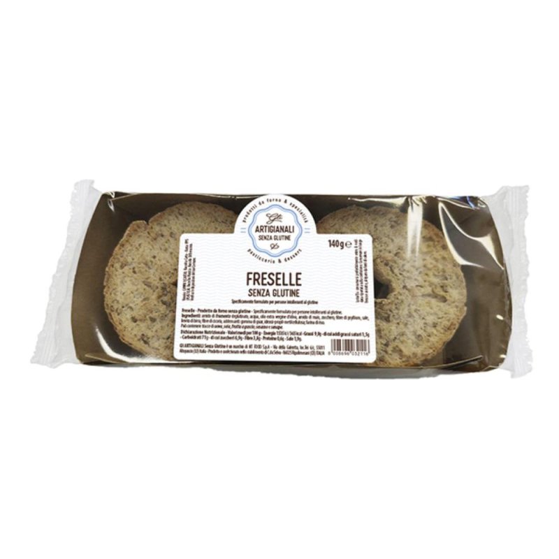 Freselle Artigianali 140 g – Fette Biscottate di Pane Duro Tipiche del Sud Italia, Croccanti e Leggere