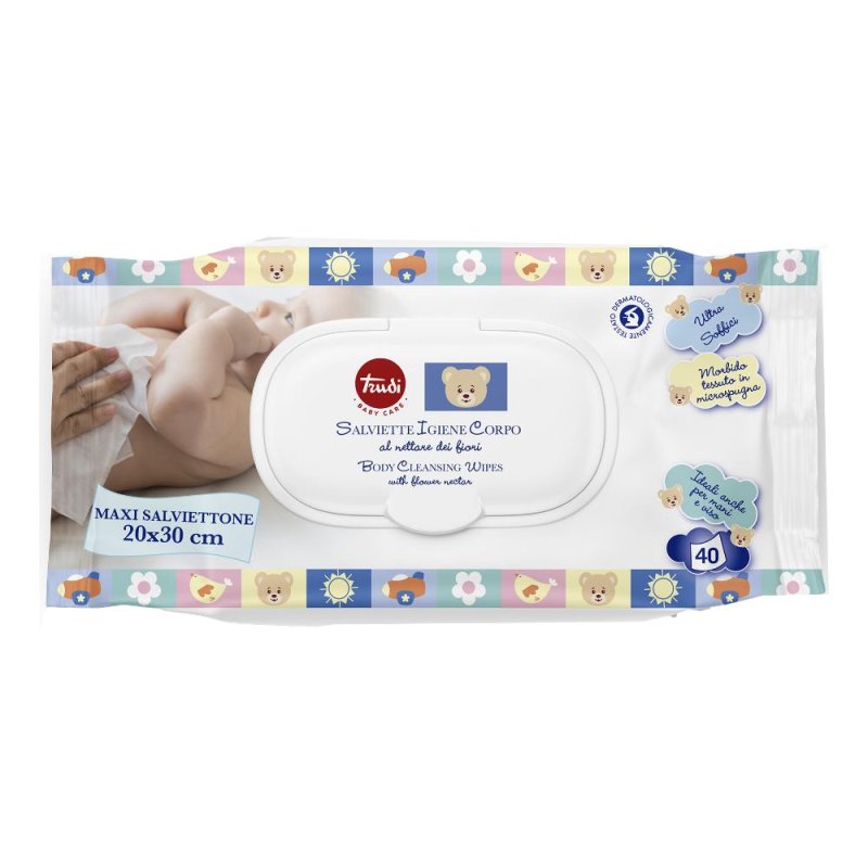 Trudi Baby Care Salviettine Igiene e Corpo al Nettare dei Fiori 40 Salviette Trudi Baby Care Salviettine Igiene e Corpo al Nettare dei Fiori 40 Salviette