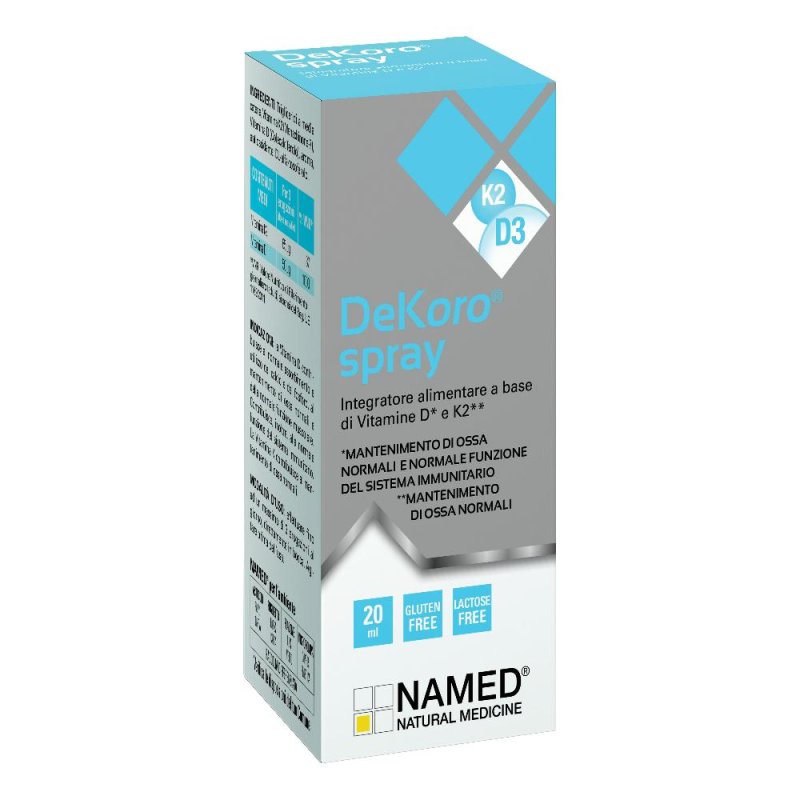 Named Dekoro Spray Integratore Alimentare di Vitamina K2 e D3 20 ml Named Dekoro Spray Integratore Alimentare di Vitamina K2 e D3 20 ml