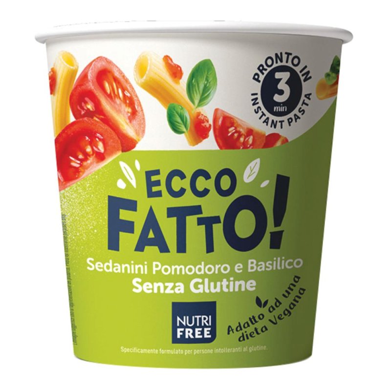 Nutrifree Ecco Fatto Sedanini Pomodoro E Basilico 70 g Senza Glutine Nutrifree Ecco Fatto Sedanini Pomodoro E Basilico 70 g Senza Glutine