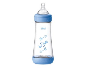 Chicco Biberon Neonato Perfect 5 Biberon Azzurro Flusso Veloce 300 ml 4Mesi+