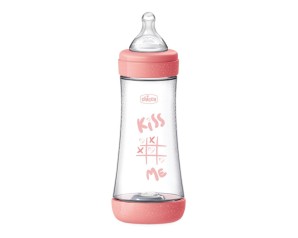 Chicco Biberon Neonato Perfect 5 Biberon Rosa Flusso Veloce 300 ml 4Mesi+