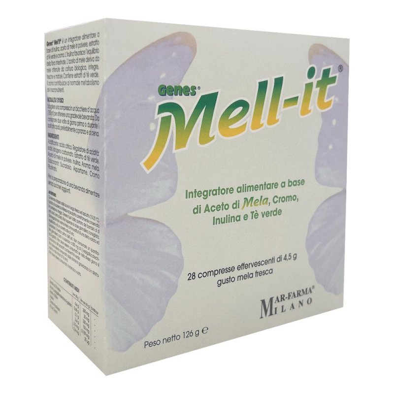Genes Mell-it integratore inulina aceto di mele t&egrave; verde 28 compresse