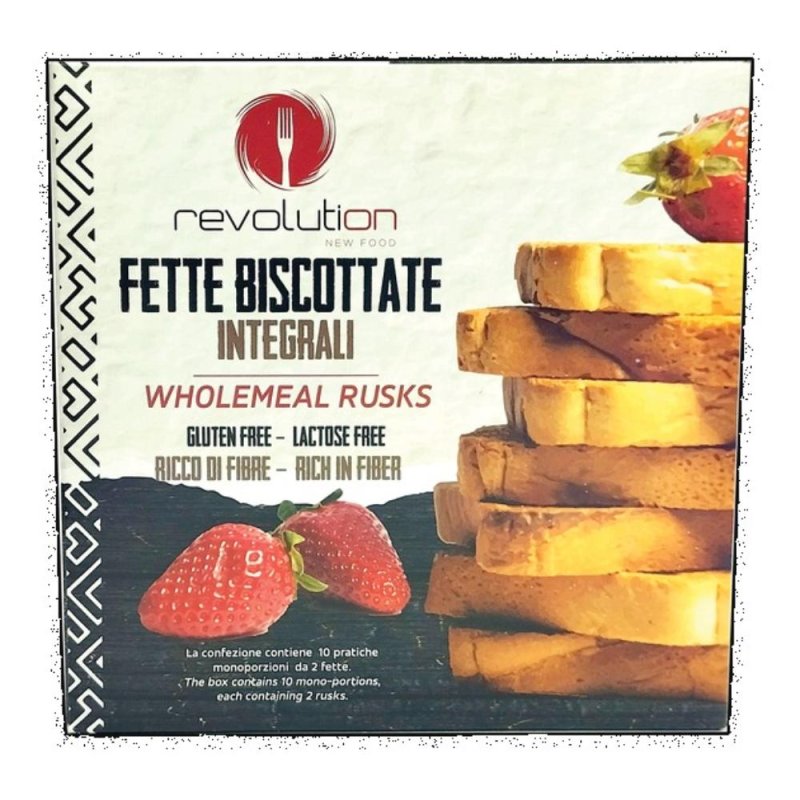 Revolution Fette Biscottate Integrali 220 g - Fette Croccanti e Leggere per Colazione e Snack Revolution Fette Biscottate Integrali 220 g - Fette Croccanti e Leggere per Colazione e Snack