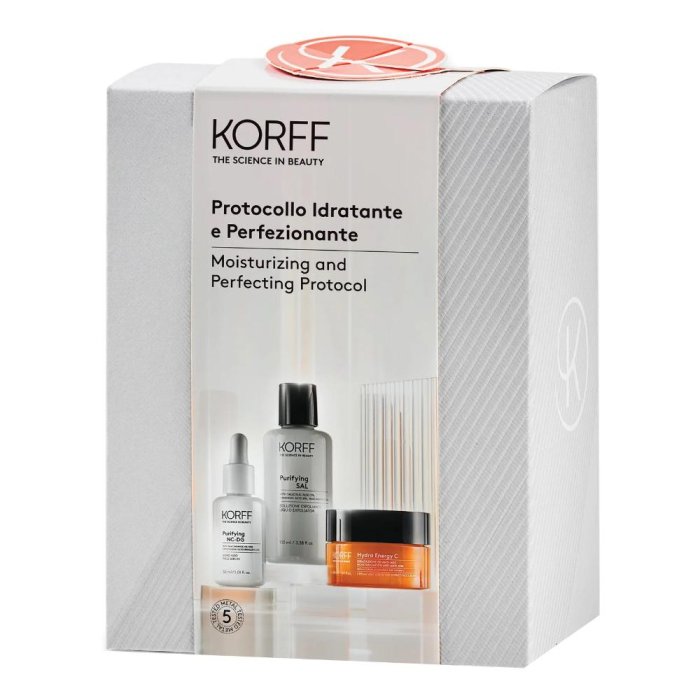 Korff Cofanetto Idratazione Soluzione Esfoliante 100 ml + Siero 30 ml + Crema 50 ml Korff Cofanetto Idratazione Soluzione Esfoliante 100 ml + Siero 30 ml + Crema 50 ml