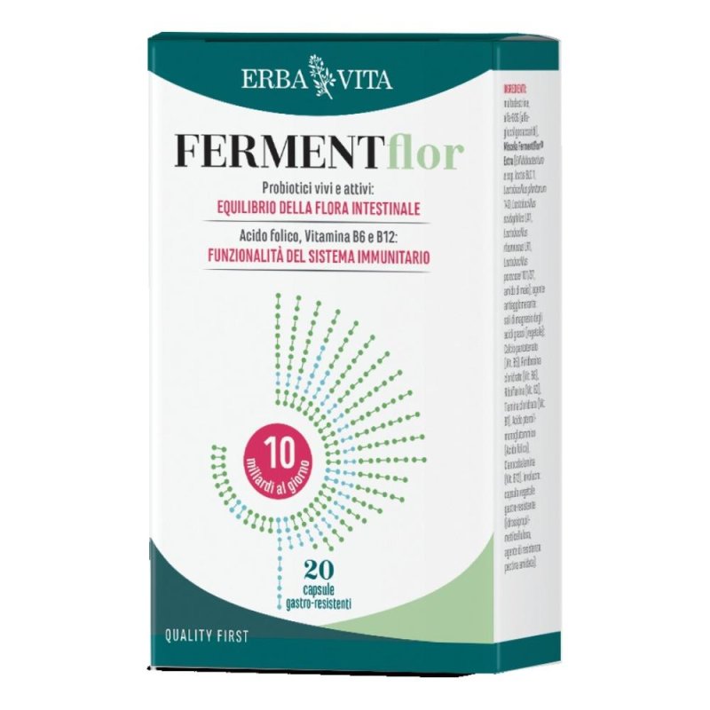 Fermentflor 20 Capsule Integratore Probiotico con Fermenti Lattici Vivi per Intestino e Flora Batterica Fermentflor 20 Capsule Integratore Probiotico con Fermenti Lattici Vivi per Intestino e Flora Batterica