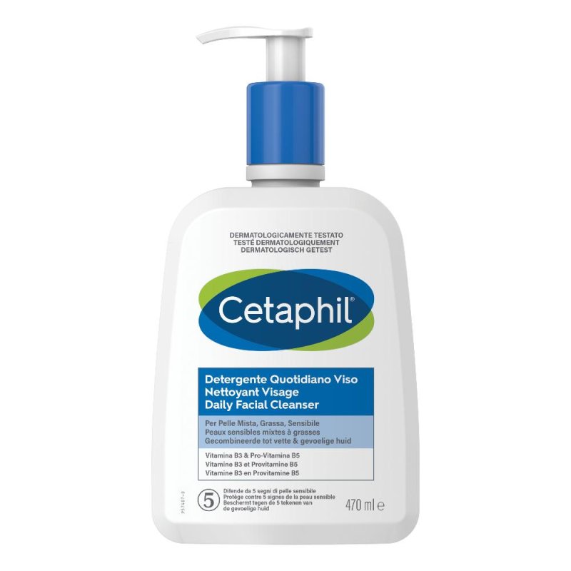 Cetaphil Detergente Quotidiano Viso Pelle Mista Grassa Sensibile 470 ml Cetaphil Detergente Quotidiano Viso Pelle Mista Grassa Sensibile 470 ml