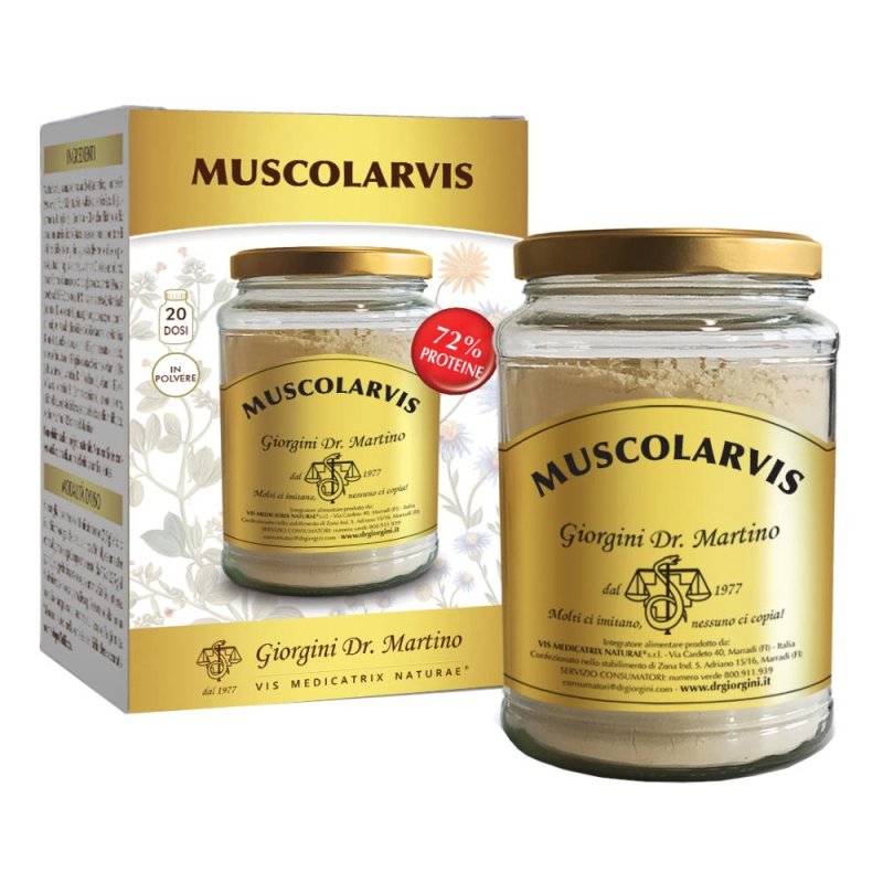 Muscolarvis Polvere 500 g Integratore per Massa Muscolare e Recupero Energetico