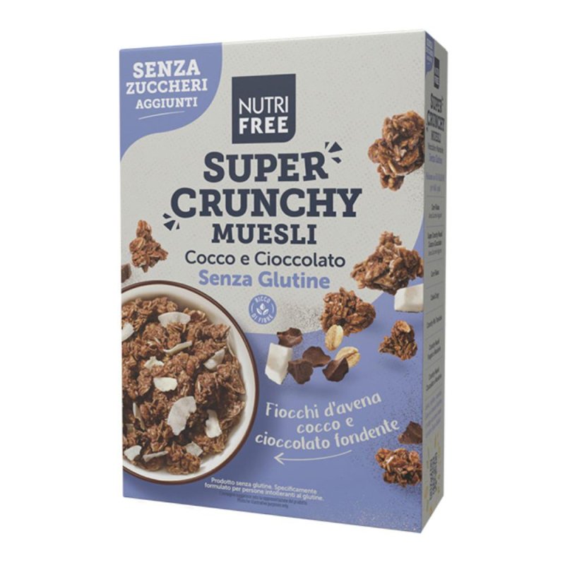 Nutrifree super crunchy muesli cocco e cioccolato senza zuccheri aggiunti 300 g Nutrifree super crunchy muesli cocco e cioccolato senza zuccheri aggiunti 300 g