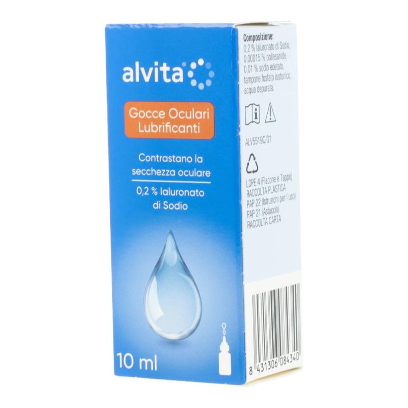 Alvita Gocce Oculari Lubrificanti 0,2% Ialuronato di Sodio 10 ml