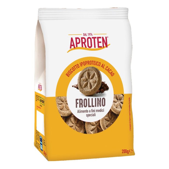 Aproten Frollino Cacao 200g - Biscotti a Basso Contenuto Proteico con Cacao Magro Aproten Frollino Cacao 200g - Biscotti a Basso Contenuto Proteico con Cacao Magro
