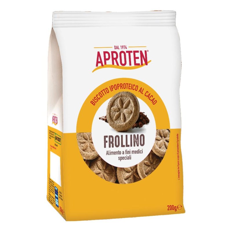 Aproten Frollino Cacao 200g - Biscotti a Basso Contenuto Proteico con Cacao Magro Aproten Frollino Cacao 200g - Biscotti a Basso Contenuto Proteico con Cacao Magro