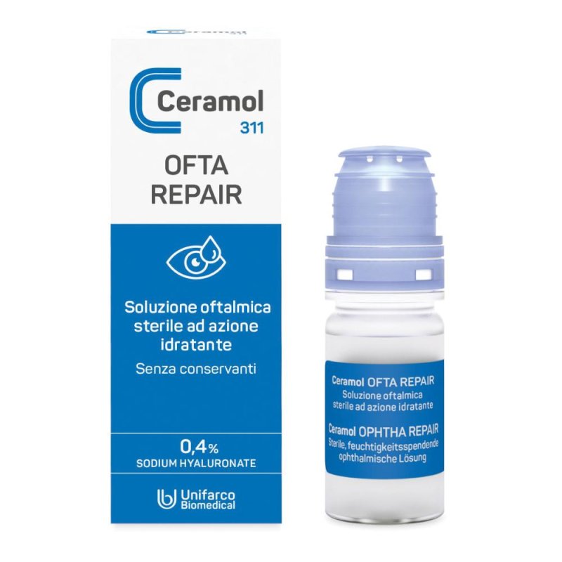 Ceramol 311 - Ofta Repair Soluzione Oftalmica Sterile ad Azione Idratante 10 ml Ceramol 311 - Ofta Repair Soluzione Oftalmica Sterile ad Azione Idratante 10 ml