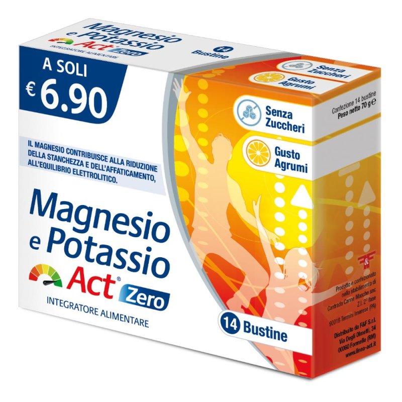 Linea Act Magnesio Potassio Act Zero Zuccheri Integratore 14 Bustine Linea Act Magnesio Potassio Act Zero Zuccheri Integratore 14 Bustine