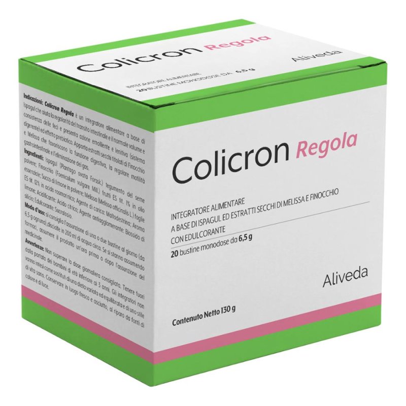 Colicron Regola 20 Bustine Integratore Alimentare per Regolarit&agrave; Intestinale e Benessere Addominale