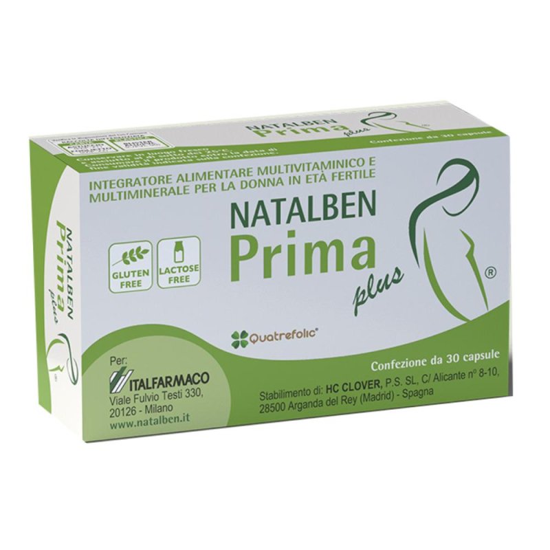 Natalben Prima Plus Integratore per donne che pianificano una gravidanza 30 capsule Natalben Prima Plus Integratore per donne che pianificano una gravidanza 30 capsule