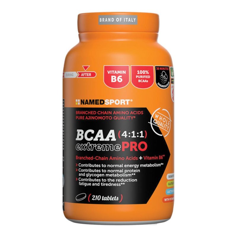 Named sport Aminoacidi a Catena Ramificata BCAA 4:1:1 210 Compresse ExtremePro – Integratore per Massa Muscolare e Recupero Post Allenamento