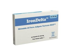 Irondelta Integratore di Ferro 30 Capsule | Ferro ad Alta Biodisponibilità per Stanchezza e Carenza di Ferro
