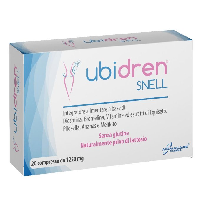 Ubidren Snell Integratore Drenante e Snellente 20 Compresse per Drenaggio dei Liquidi e Controllo del Peso