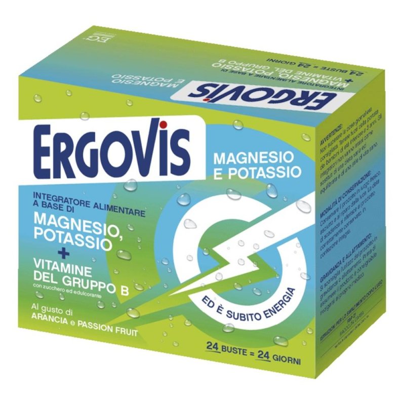 EG Ergovis - Magnesio Potassio e Vitamine B Integratore con Zucchero 24 Bustine EG Ergovis - Magnesio Potassio e Vitamine B Integratore con Zucchero 24 Bustine